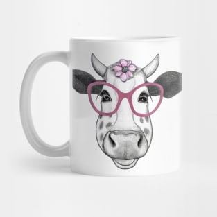 Smiling cow with glasses Mug